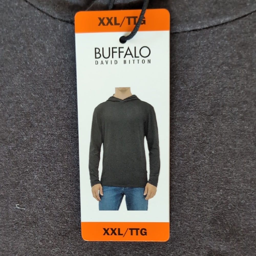 XXL: Buffalo David Bitton Charcoal Hoodie